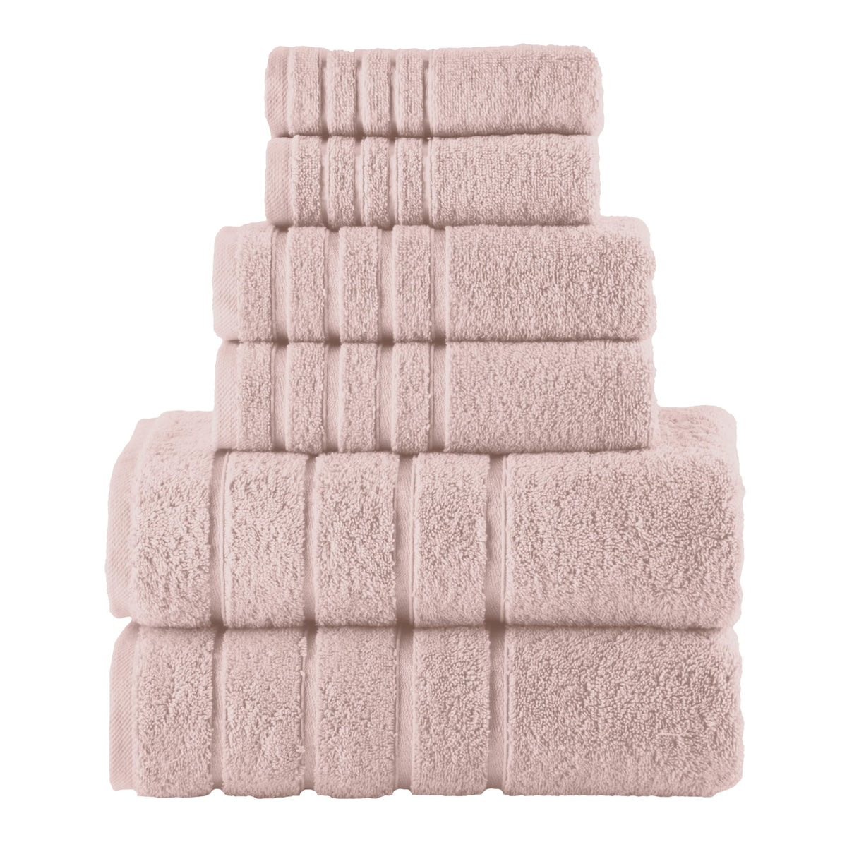 Elegant Comfort 4 Lines Viscose Stripe 6-Piece Premium Towel Set - 100% Turkish Cotton High Absorbent Luxury Bathroom Towels – Includes 2 Washcloths, 2 Hand Towels and 2 Bath Towels Set, Gold