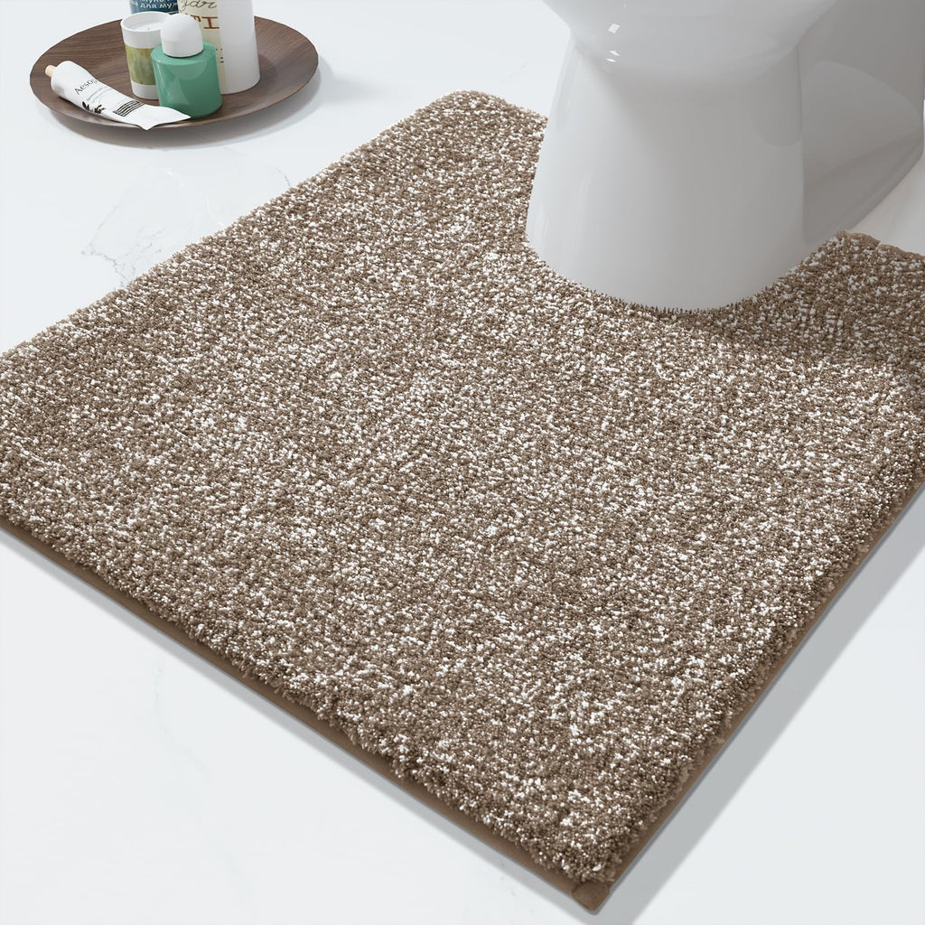 Yimobra Non Slip Machine Washable Bathroom Rug 32x20 Light Blue and White