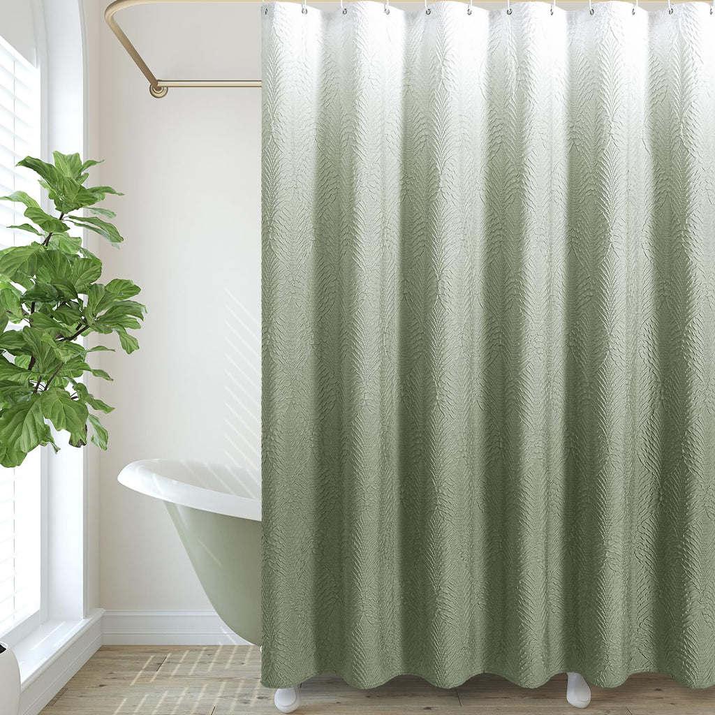 Gibelle Fog Blue Shower Curtain for Bathroom, Farmhouse Bath Curtain 72x72