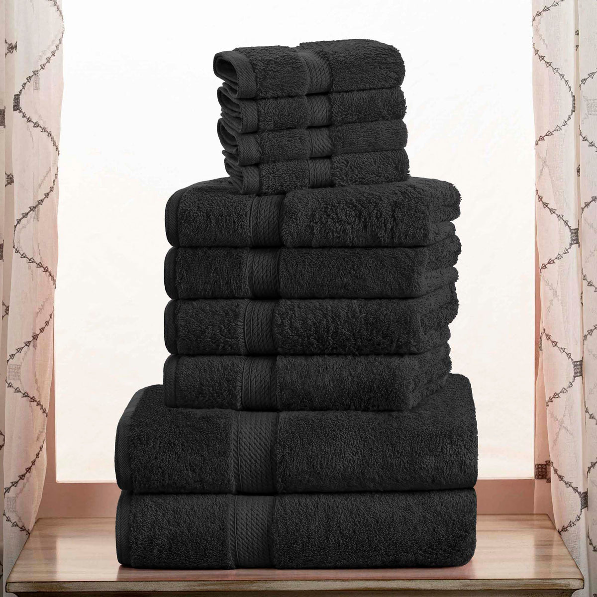 SUPERIOR Egyptian Cotton Plush & Absorbent, Hand Towel Set of 4, Cream