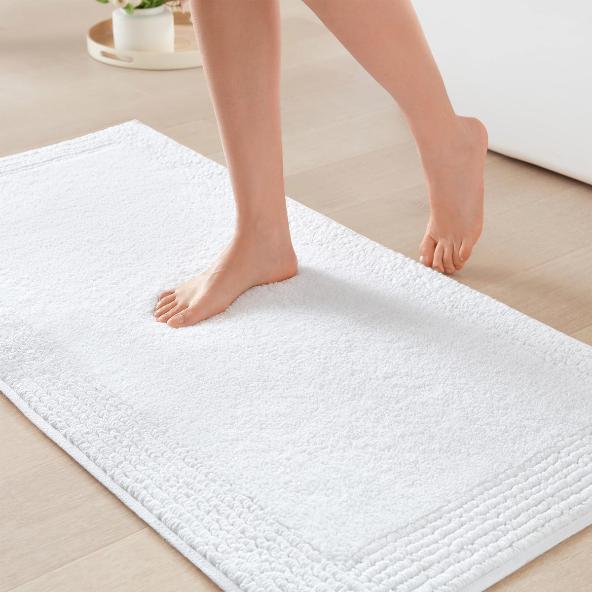 Madison Park Splendor Reversible 100% Cotton Bath Rug, 24 x 36, White