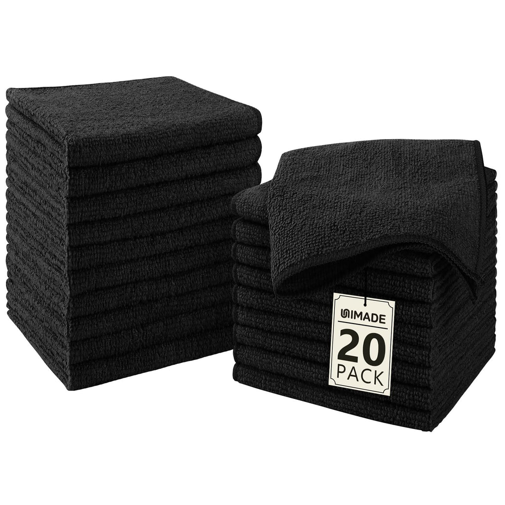 UNIMADE Washcloths Bulk 100 Pack Face Towels (12" x 12"), Highly Soft Wash Cloths and Hand Towels, Fast Drying Multi-Purpose Microfiber Cleansing Cloths for Bathroom, Hotel, Spa, and Salon-Multicolor