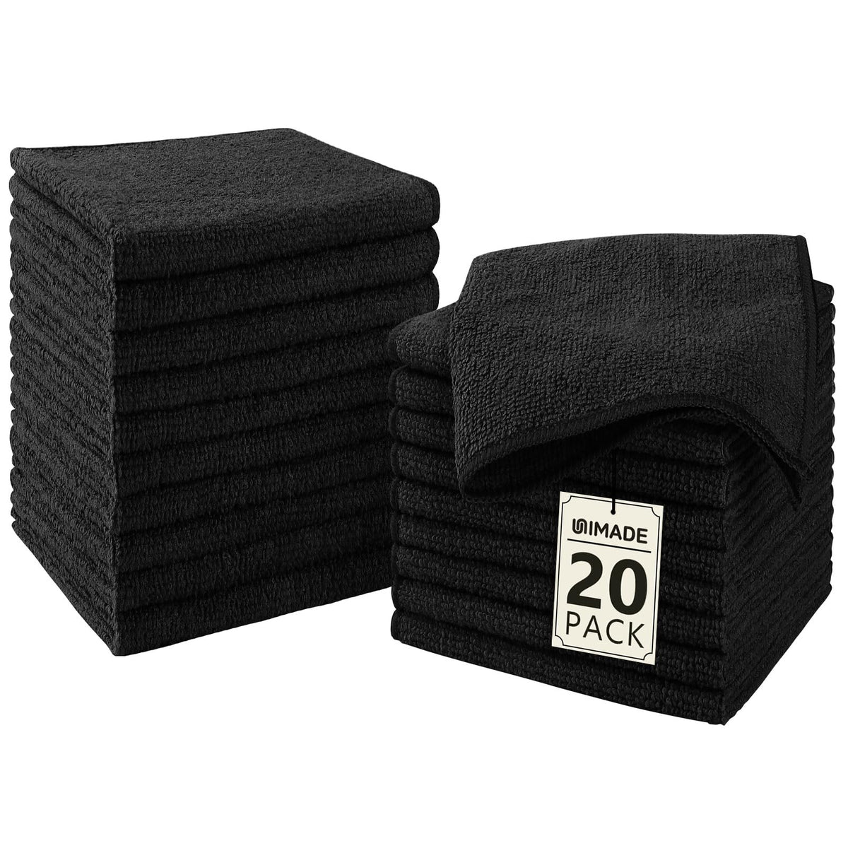 UNIMADE Washcloths Bulk 100 Pack Face Towels (12" x 12"), Highly Soft Wash Cloths and Hand Towels, Fast Drying Multi-Purpose Microfiber Cleansing Cloths for Bathroom, Hotel, Spa, and Salon-Multicolor