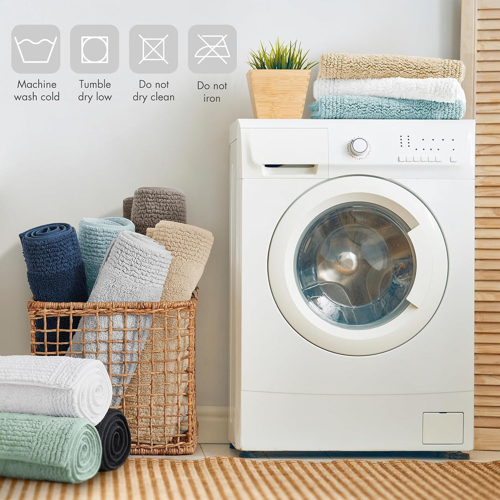 Madison Park Splendor Reversible 100% Cotton Bath Rug, 24 x 36, White