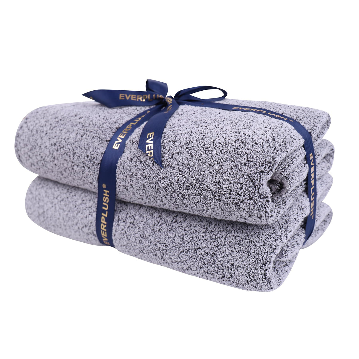 Everplush Diamond Jacquard 6 Pieces Bath Towel Set, Luxury Super Soft Oversized everplush Towels, Highly Absorbent Diamond Jacquard Quick Dry Bath Towel for Bathroom Grey Towel Set