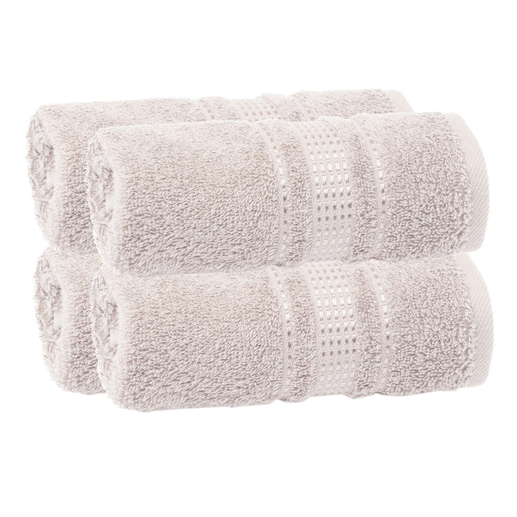 Melissa Linen Fingertip Towels 4 Pack, Aqua Green (Light Teal/Seafoam), 100% Turkish Cotton, Small Hand Towels for Face and Guest Bathroom, 12 x 18 in, Soft, Absorbent, Quick Dry, 550 GSM