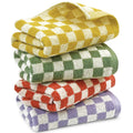 Jacquotha Hand Towels for Bathroom 4 Pack, Checkered Hand Towel Set