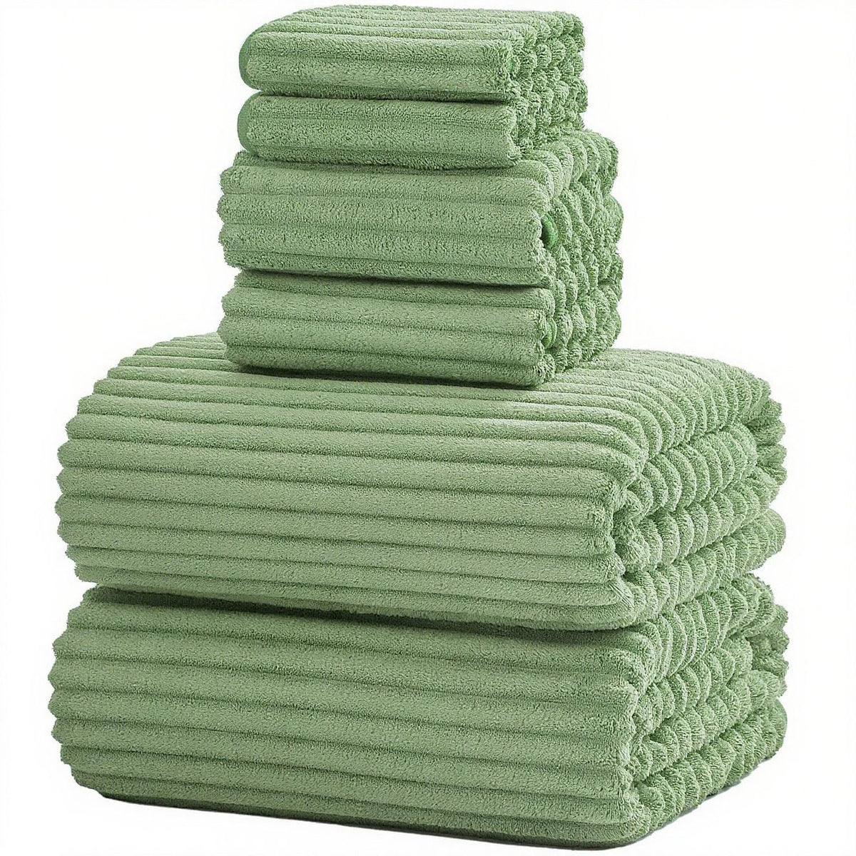 6 Piece Bath Towel Set, 30"x60" Microfiber Towels,Brown
