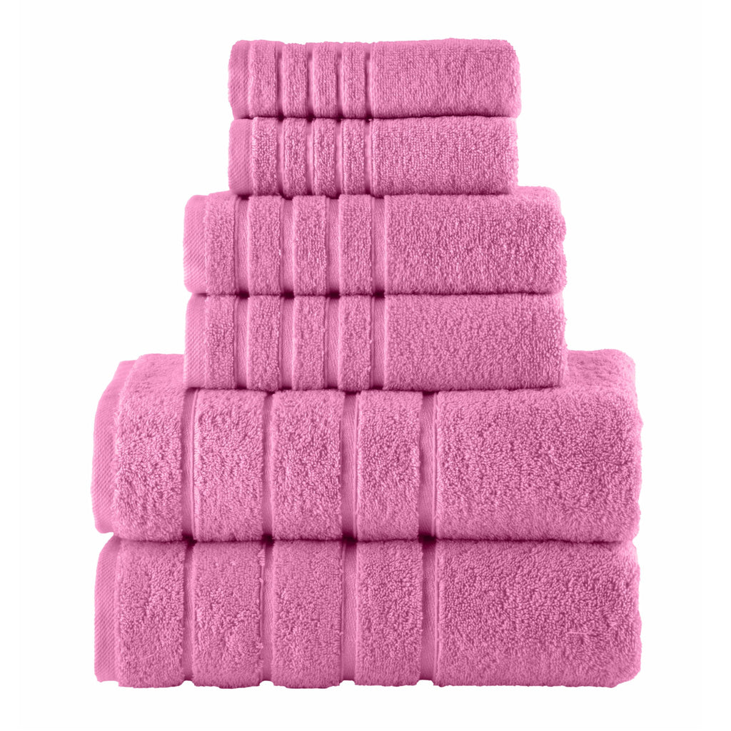 Elegant Comfort 4 Lines Viscose Stripe 6-Piece Premium Towel Set - 100% Turkish Cotton High Absorbent Luxury Bathroom Towels – Includes 2 Washcloths, 2 Hand Towels and 2 Bath Towels Set, Gold