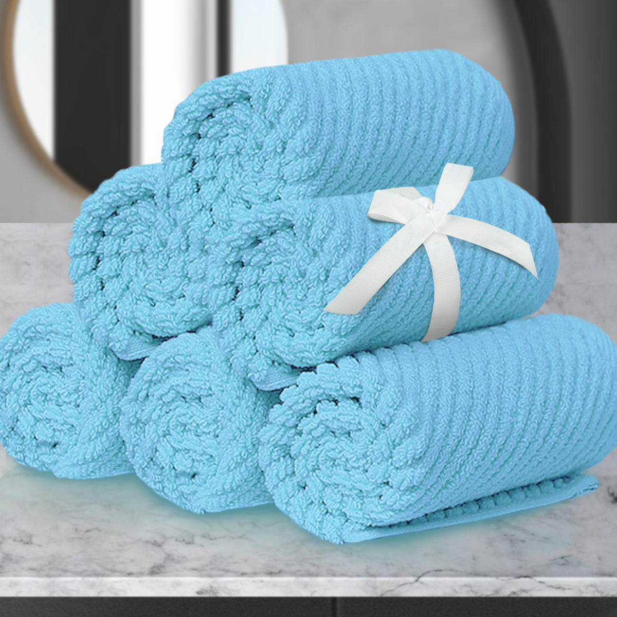 VOOVA & MOVAS Hand Towels for Barthroom, 18x28 in, Soft, Deep Turquoise