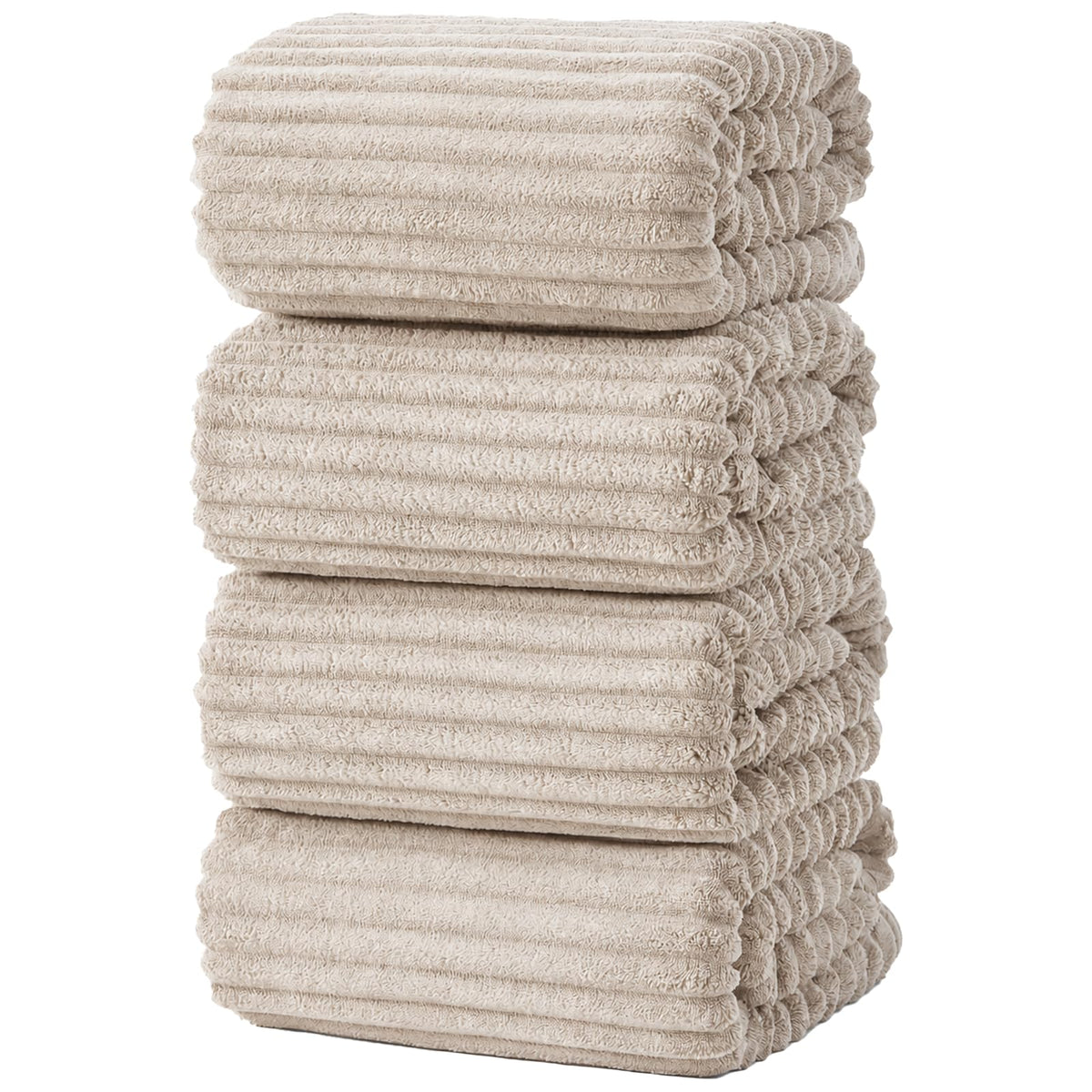 6 PC Bath Towel Set, 40"x80" Oversized Bath Sheets, Olive Green