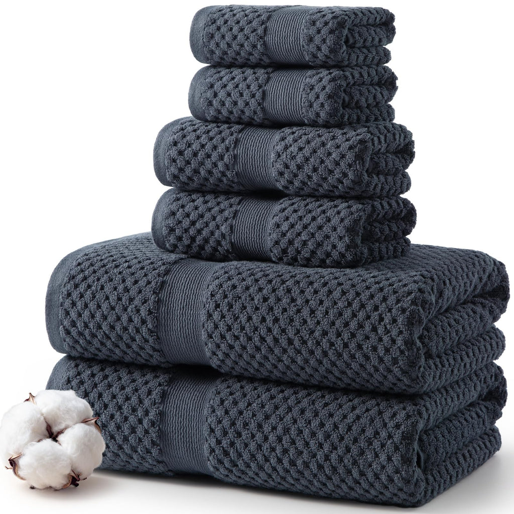 ecolook 6-Piece Towel Set, 100% Cotton