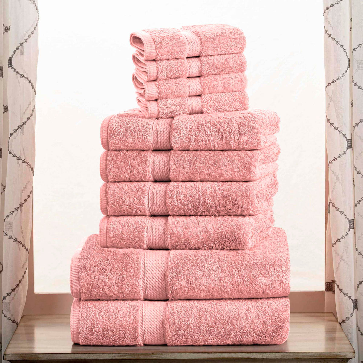 SUPERIOR Egyptian Cotton Plush & Absorbent, Hand Towel Set of 4, Cream