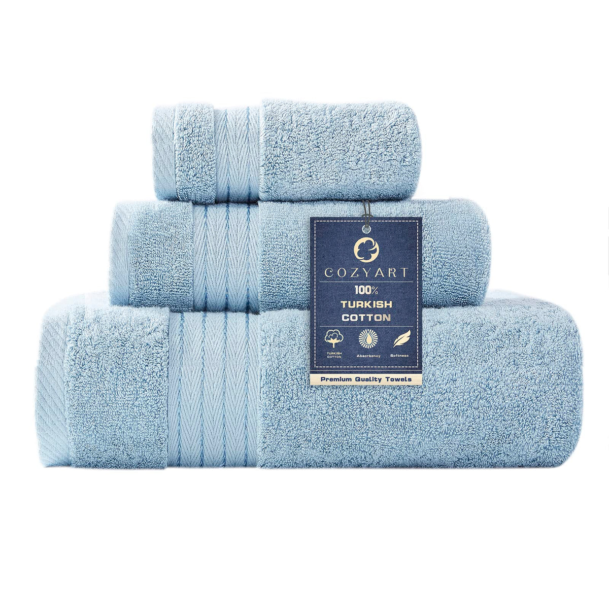 COZYART Luxury Bath Towel Set 6 Pcs, Burnt Orange 100% Turkish Cotton