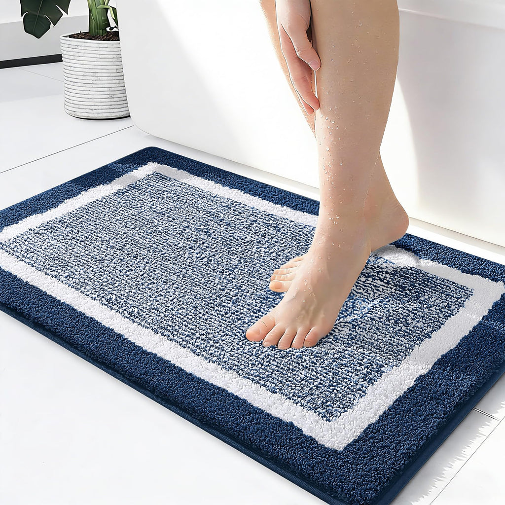 OLANLY Bathroom Rugs 36x24, Soft Absorbent Microfiber Bath Rugs, Grey