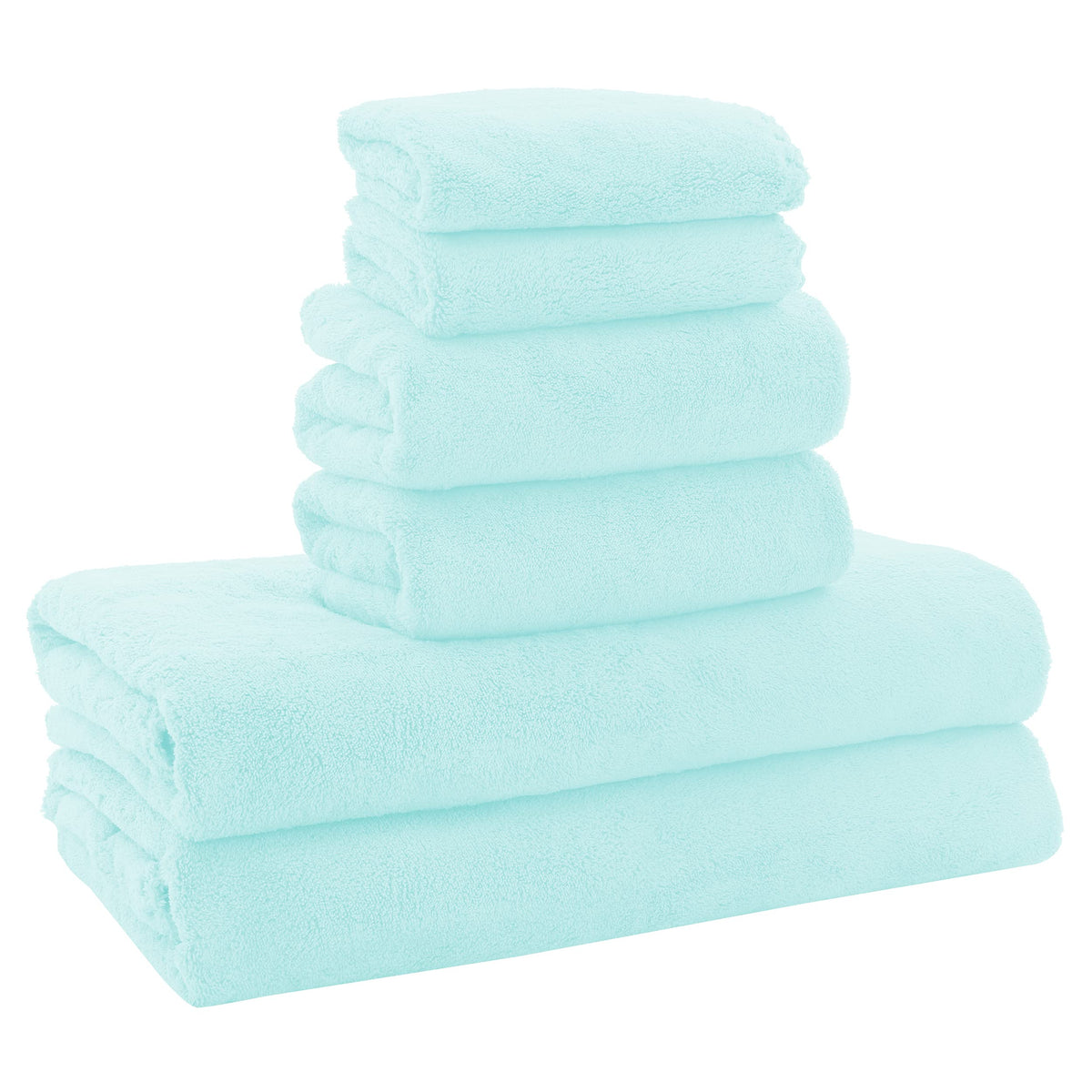 MOONQUEEN Ultra Soft Towel Set - Quick Drying - 2 Bath Towels 2 Hand Towels 2 Washcloths - Microfiber Coral Velvet Highly Absorbent Towel for Fitness, Bathroom, Sports, Yoga, Travel (Pink, 6 Pcs)