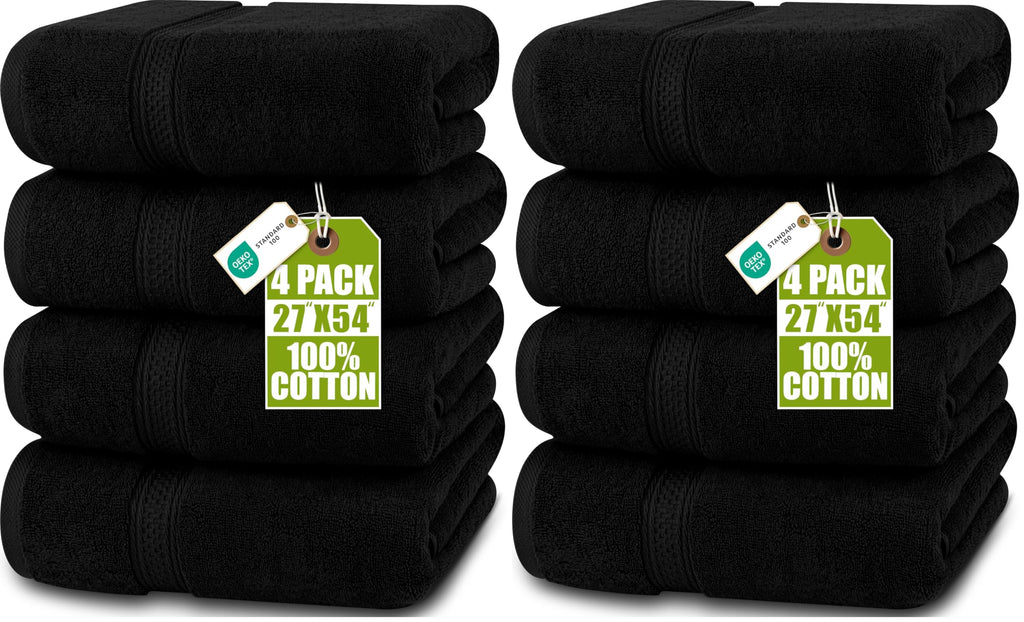 Utopia Towels 4 Pack Premium Bath Towels, 27x54 in, 600 GSM Cotton Grey