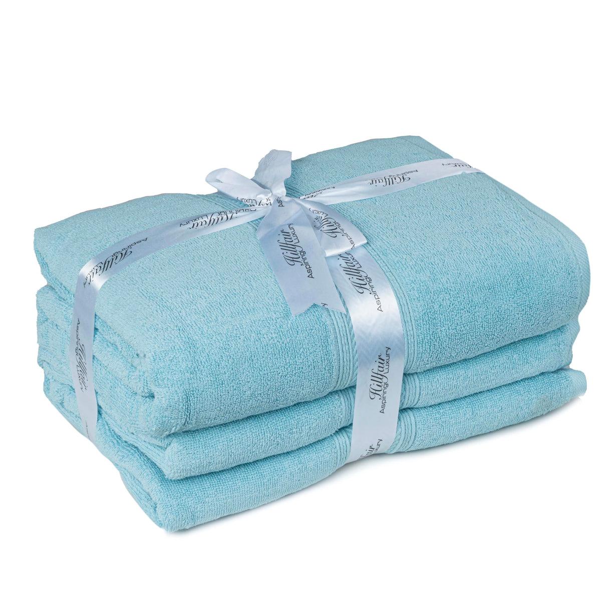 HILLFAIR 100% Cotton 24 Piece Bath Towels Set for Bathroom - Ocean Blue