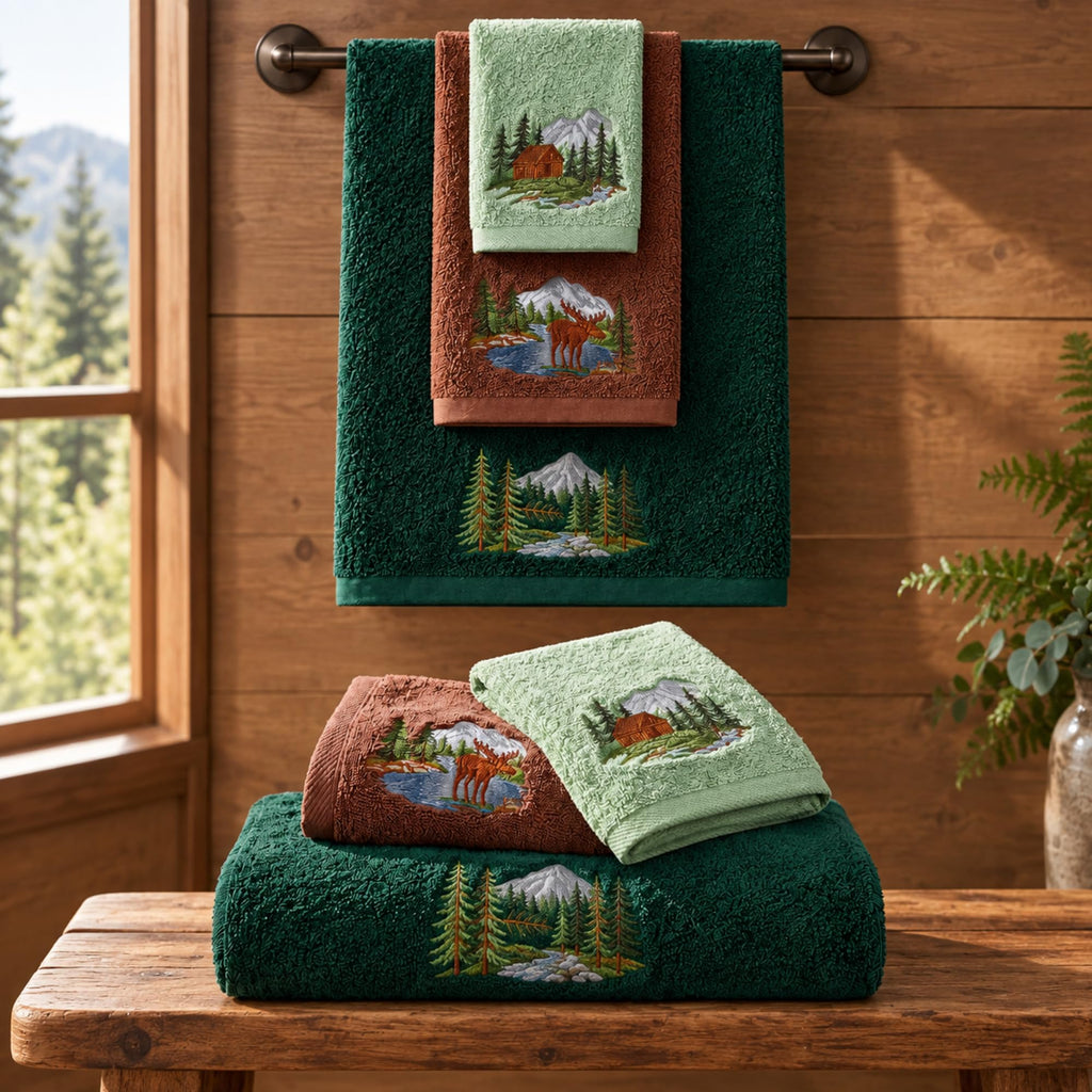 Peryiter 6 Pack Bath Towels Set, Coffee Color, Leopard