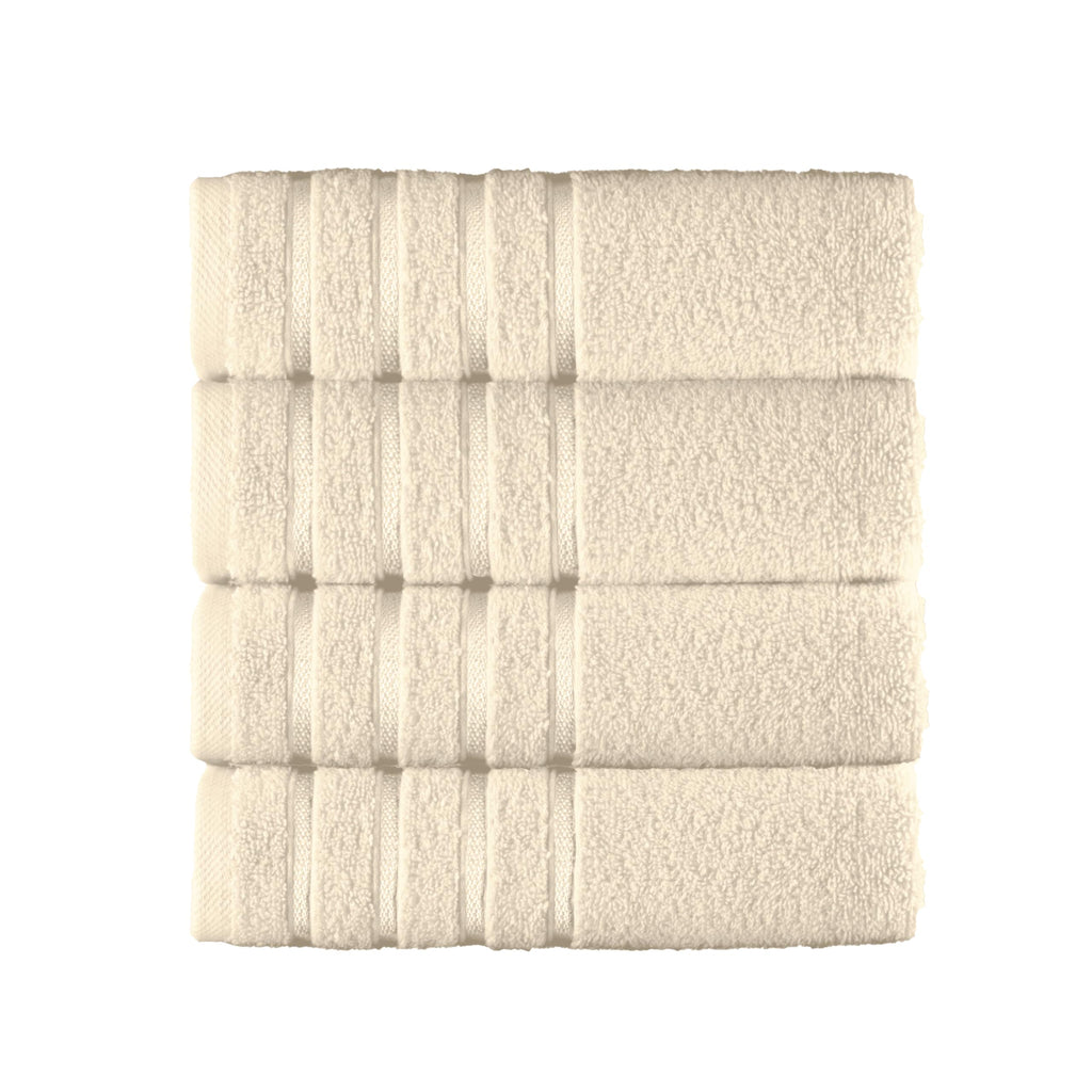 Elegant Comfort 4 Lines Viscose Stripe 6-Piece Premium Towel Set - 100% Turkish Cotton High Absorbent Luxury Bathroom Towels – Includes 2 Washcloths, 2 Hand Towels and 2 Bath Towels Set, Gold