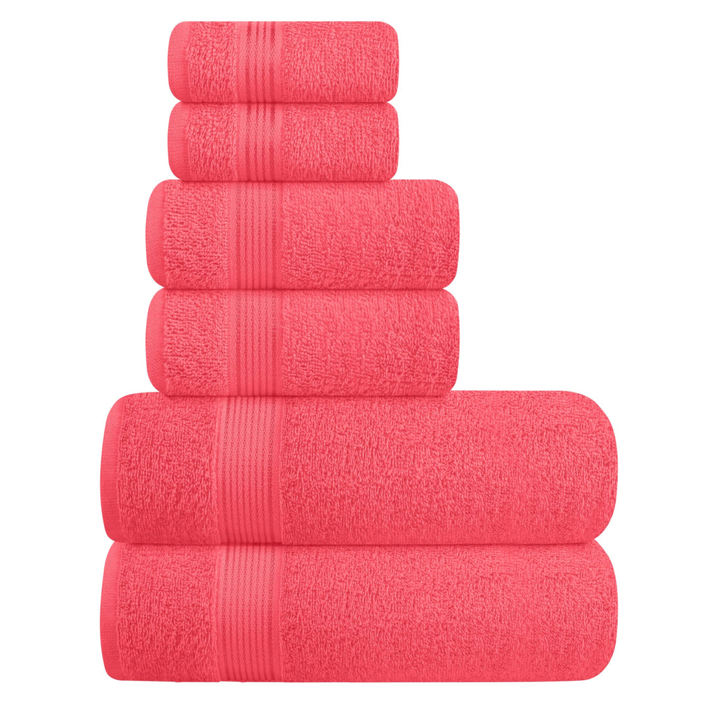 Belizzi Home Ultra Soft 6 Pack Cotton Towel Set, Contains 2 Bath Towels 28x55 inch, 2 Hand Towels 16x24 inch & 2 Wash Coths 12x12 inch, Ideal for Everyday use, Compact & Lightweight - Black