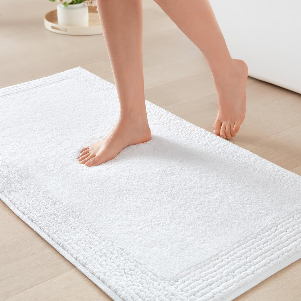 Madison Park Splendor Reversible 100% Cotton Bath Rug, 24 x 36, White