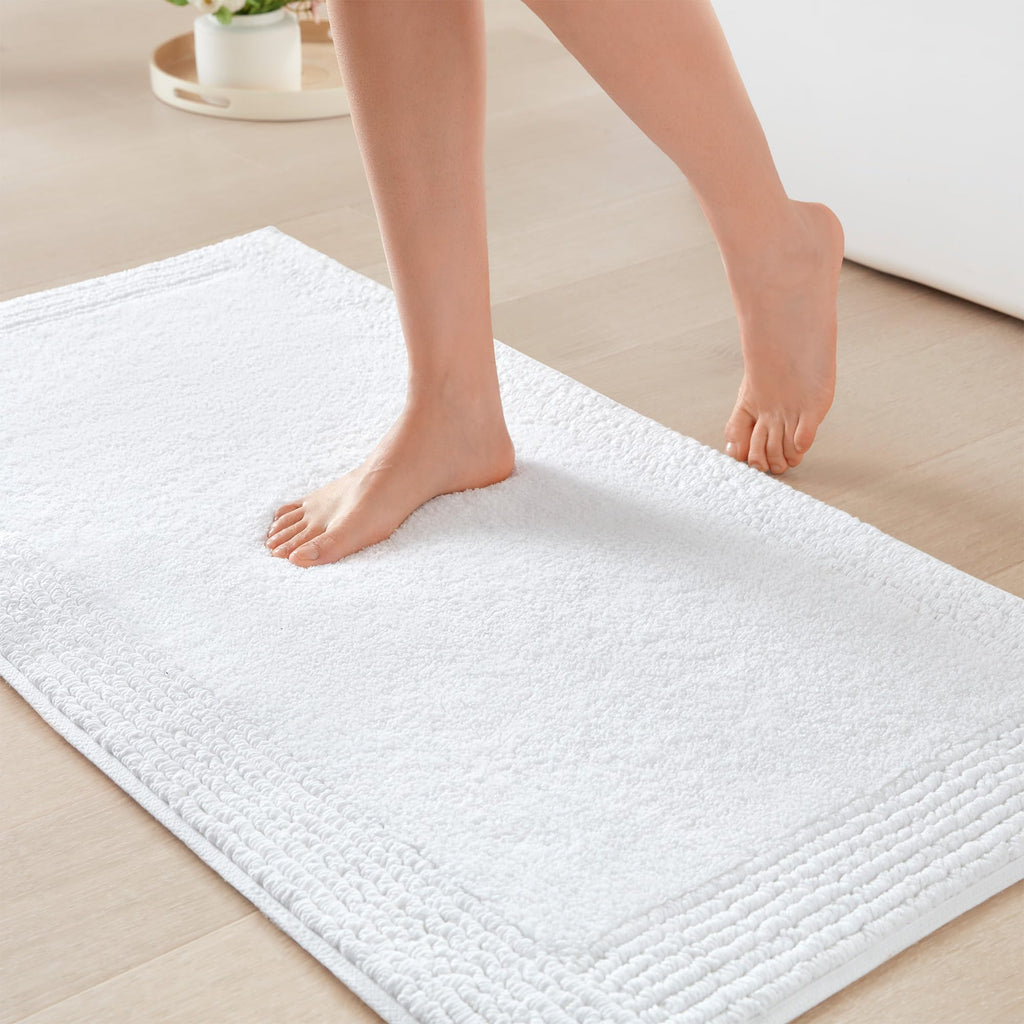 Madison Park Splendor Reversible 100% Cotton Bath Rug, 24 x 36, White