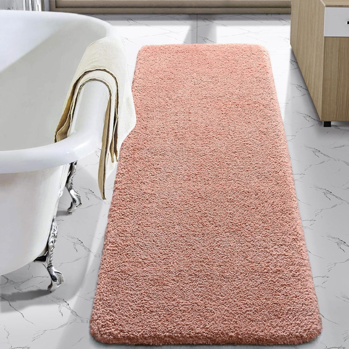 LOCHAS Bathroom Rug Runner 24x60 Inch, Bath Rugs Non Slip, Grey