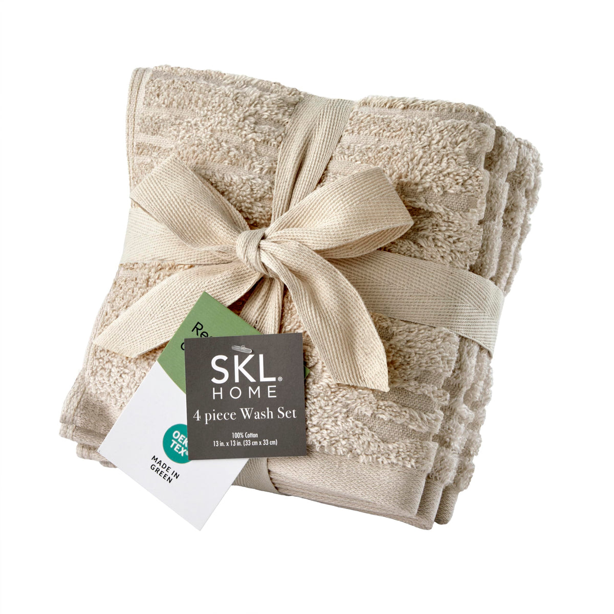 SKL Home CloudSoft Bath Towel Set, 6-Piece, 100% Cotton Luxury, Oatmeal