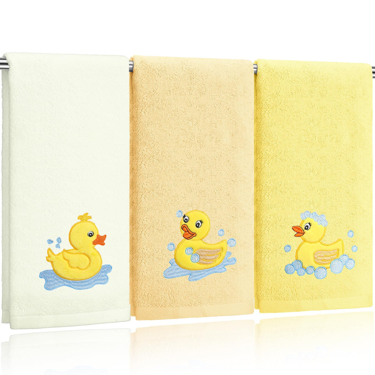 Hahafelt 3 Pack Boho Leaves Hand Towels for Bathroom, 100% Cotton