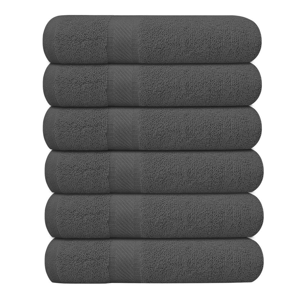 KAHAF COLLECTION 6 Pack Bath Towels Set (27 x 54 Inches) 100% Ring Spun Cotton, Lightweight, Quick Dry, Highly Absorbent Towels Multicolor, (27x54) Inches