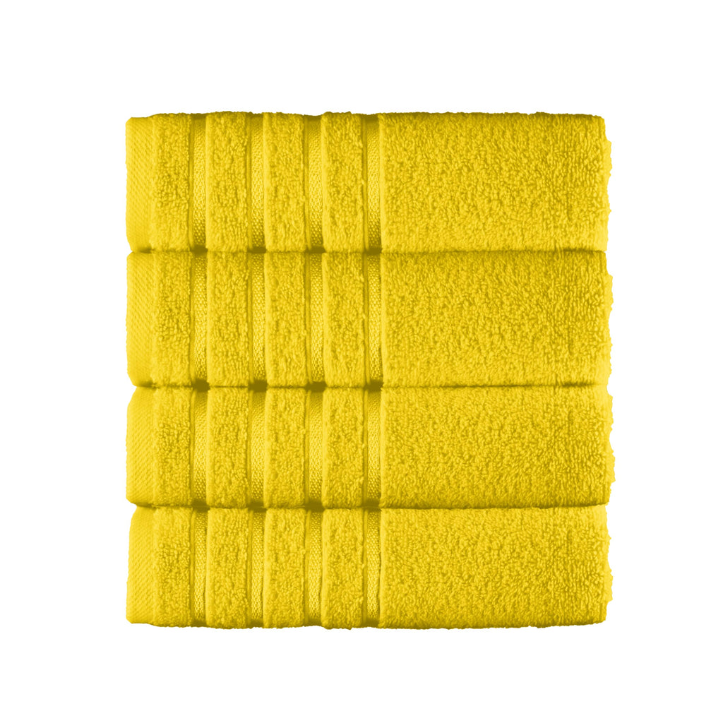 Elegant Comfort 4 Lines Viscose Stripe 6-Piece Premium Towel Set - 100% Turkish Cotton High Absorbent Luxury Bathroom Towels – Includes 2 Washcloths, 2 Hand Towels and 2 Bath Towels Set, Gold