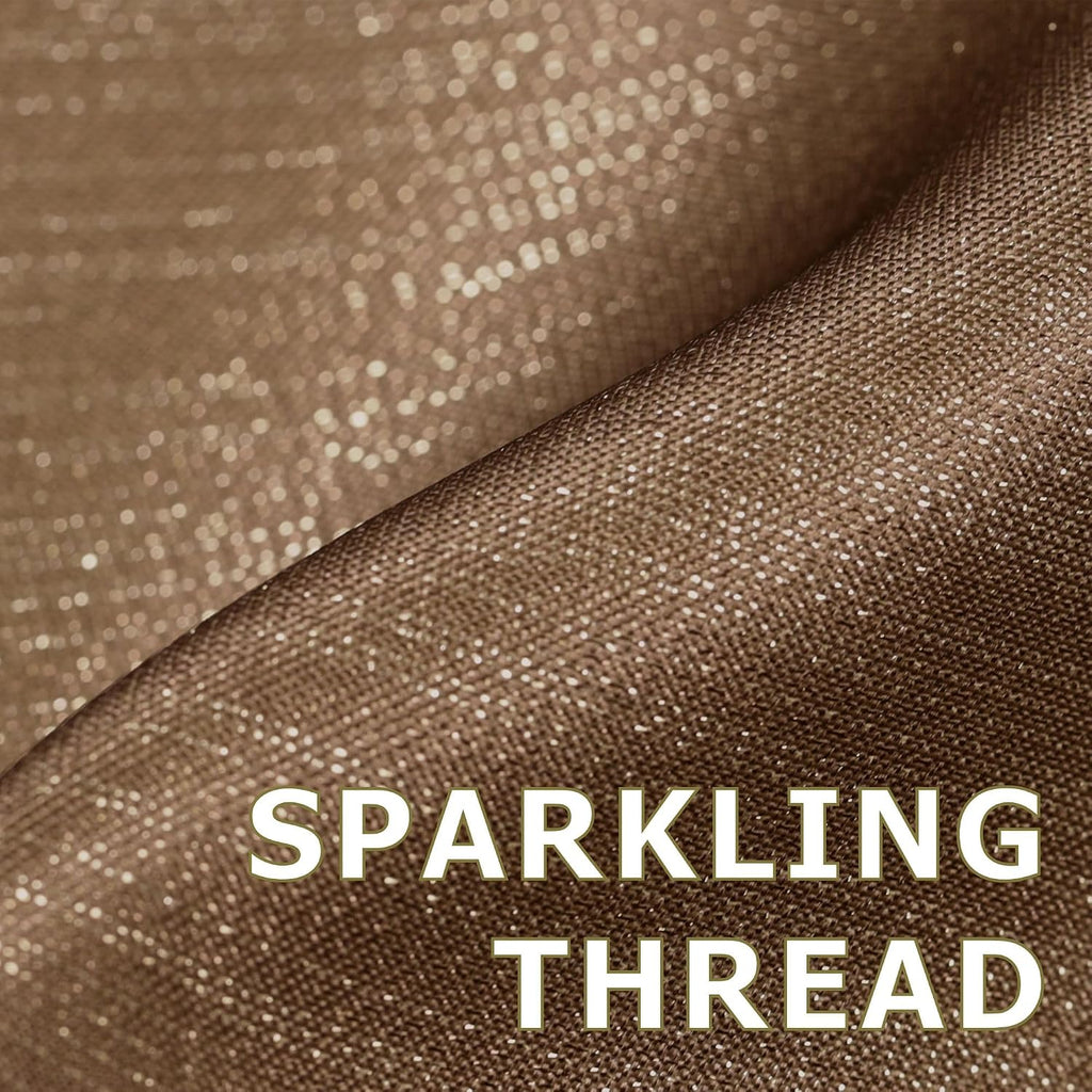 Brown Silver Glitter Shower Curtain: Waterproof Washable Quick Dry 72Lx72W