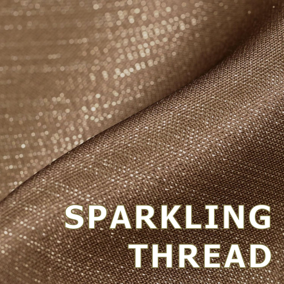 Brown Silver Glitter Shower Curtain: Waterproof Washable Quick Dry 72Lx72W