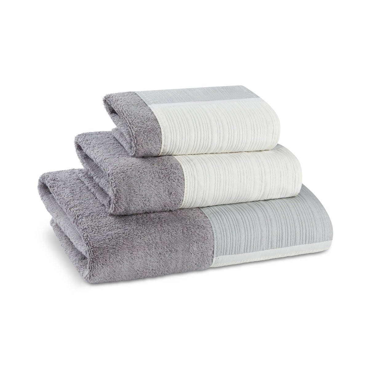 Zahari Home Spindle Modern Bathroom Towel Set - 3 Piece Bath, Hand, and Wash Towels - Classic Luxury Contemporary Decor - Beautiful Gold Unique Design Bath Ensemble