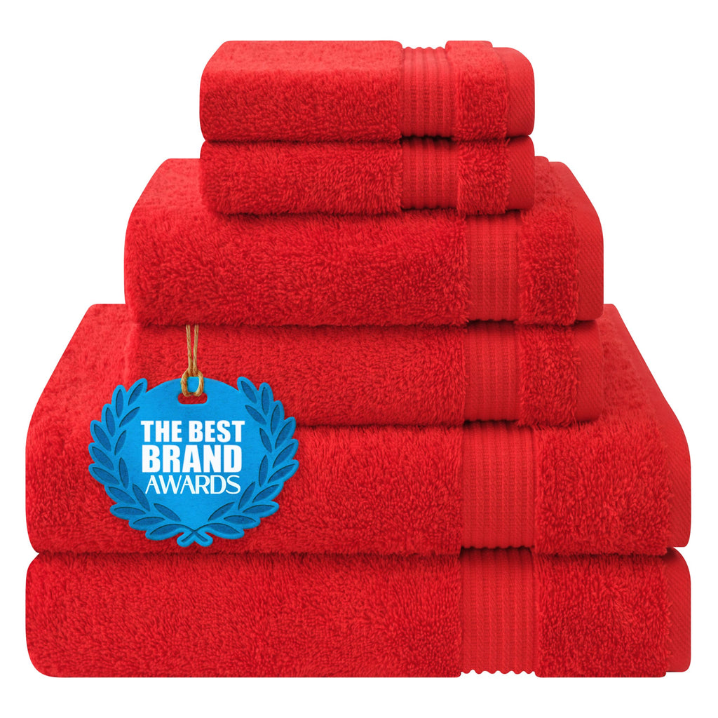 Cotton Paradise 100% Cotton Turkish Towel Set, Soft Absorbent Quick Dry, 6 Piece Towel Set, Navy Blue