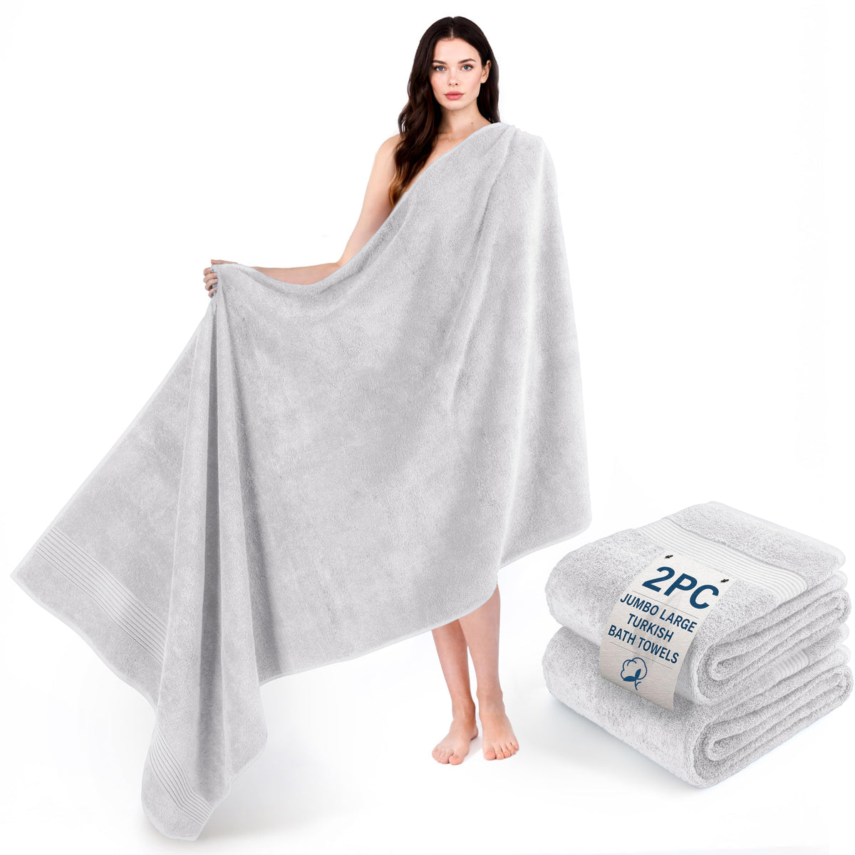 Cotton Paradise 100% Cotton Turkish Towel Set, Soft Absorbent Quick Dry, 6 Piece Towel Set, Navy Blue