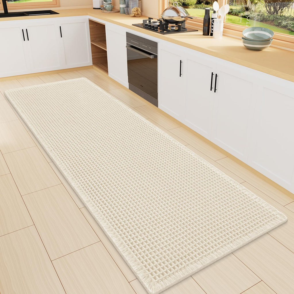 Smiry Waffle Bath Mat 30X20, Extra Soft Absorbent Bathroom Rugs, Brown