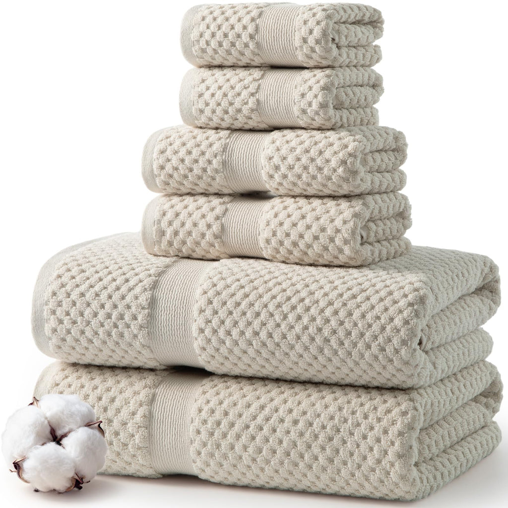 ecolook 6-Piece Towel Set, 100% Cotton