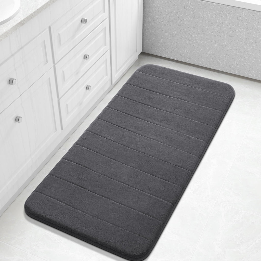Yimobra Memory Foam Bath Mat, Super Soft & Absorbent Bathroom Rug, Grey