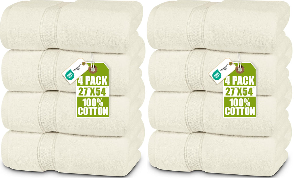 Utopia Towels 4 Pack Premium Bath Towels, 27x54 in, 600 GSM Cotton Grey