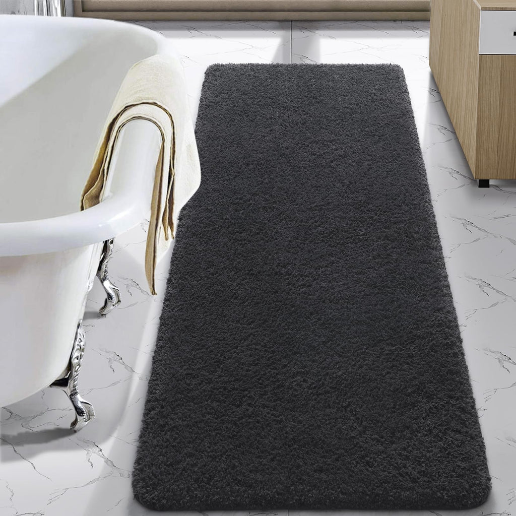 LOCHAS Bathroom Rug Runner 24x60 Inch, Bath Rugs Non Slip, Grey