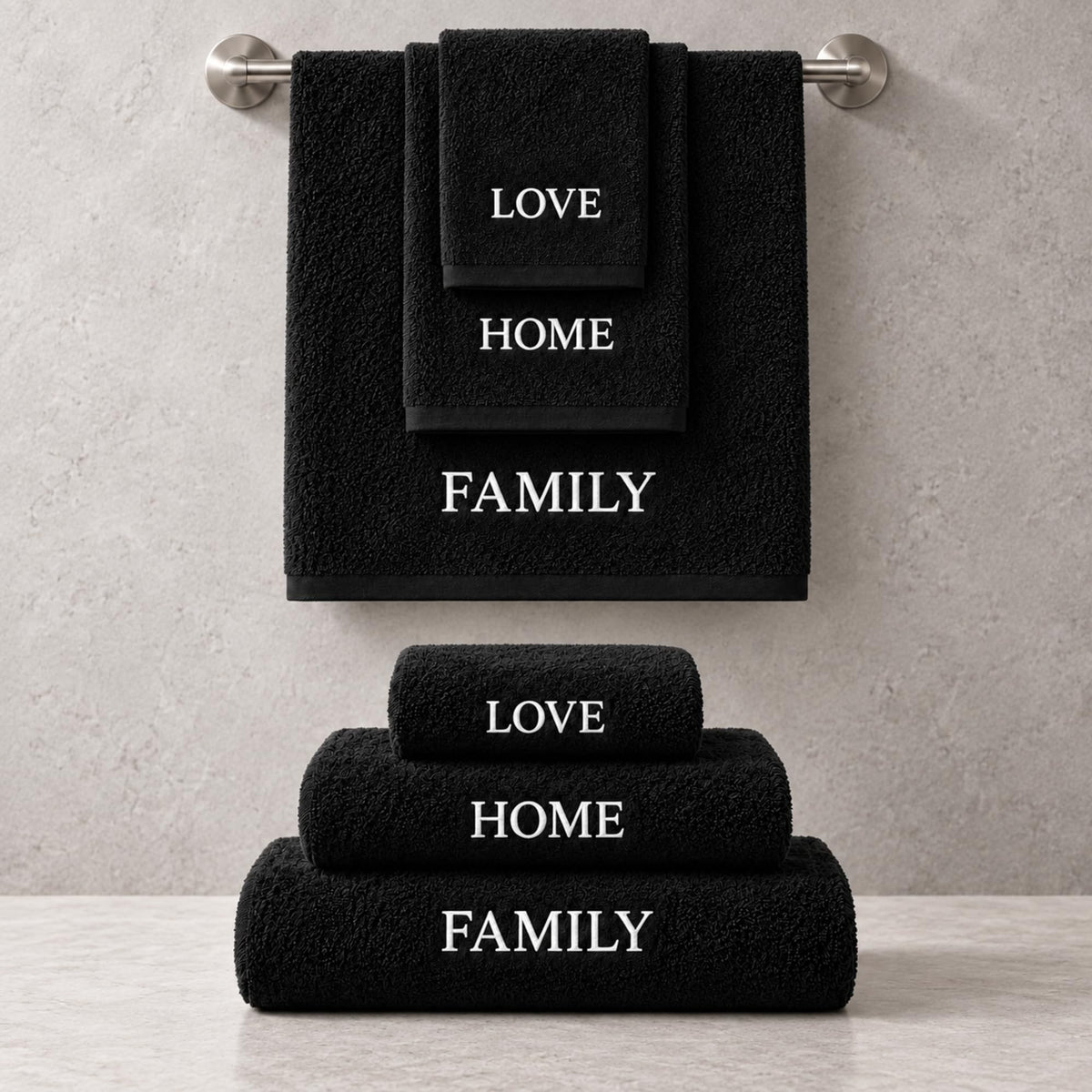 Peryiter 6 Pack Bath Towels Set, Coffee Color, Leopard