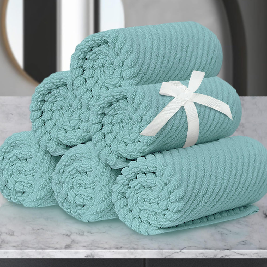 VOOVA & MOVAS Hand Towels for Barthroom, 18x28 in, Soft, Deep Turquoise