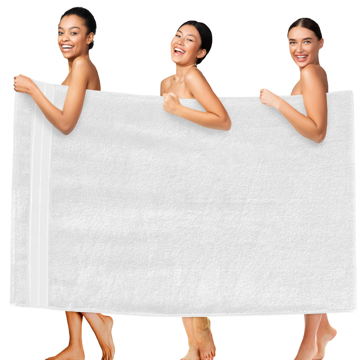 Elegant Comfort Luxury 6-Piece Towel Set, Premium Soft 100% Turkish Cotton, Three Line Popcorn Design 2 Bath Towels, 2 Hand Towels and 2 Washcloths Towel Set-Quick-Drying and Absorbent, Vibrant Orange
