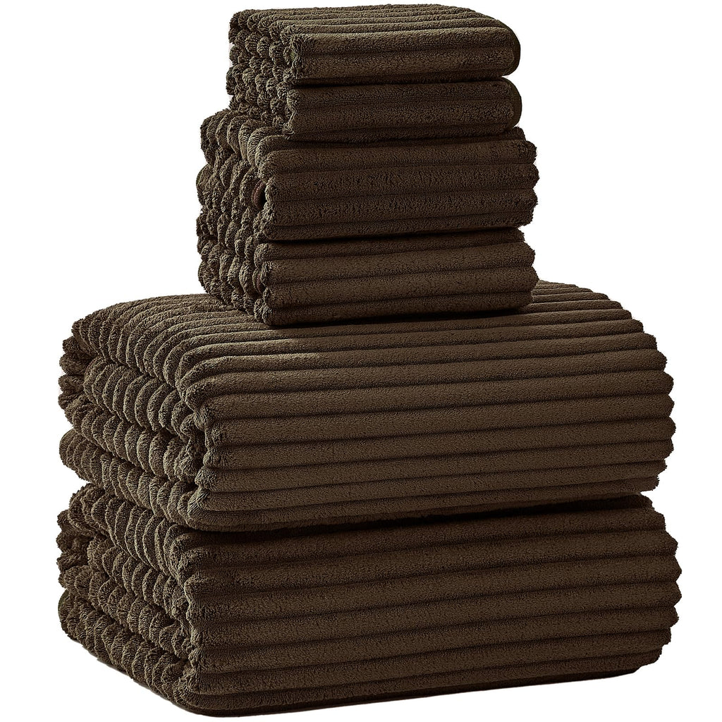 6 PC Bath Towel Set, 40"x80" Oversized Bath Sheets, Olive Green