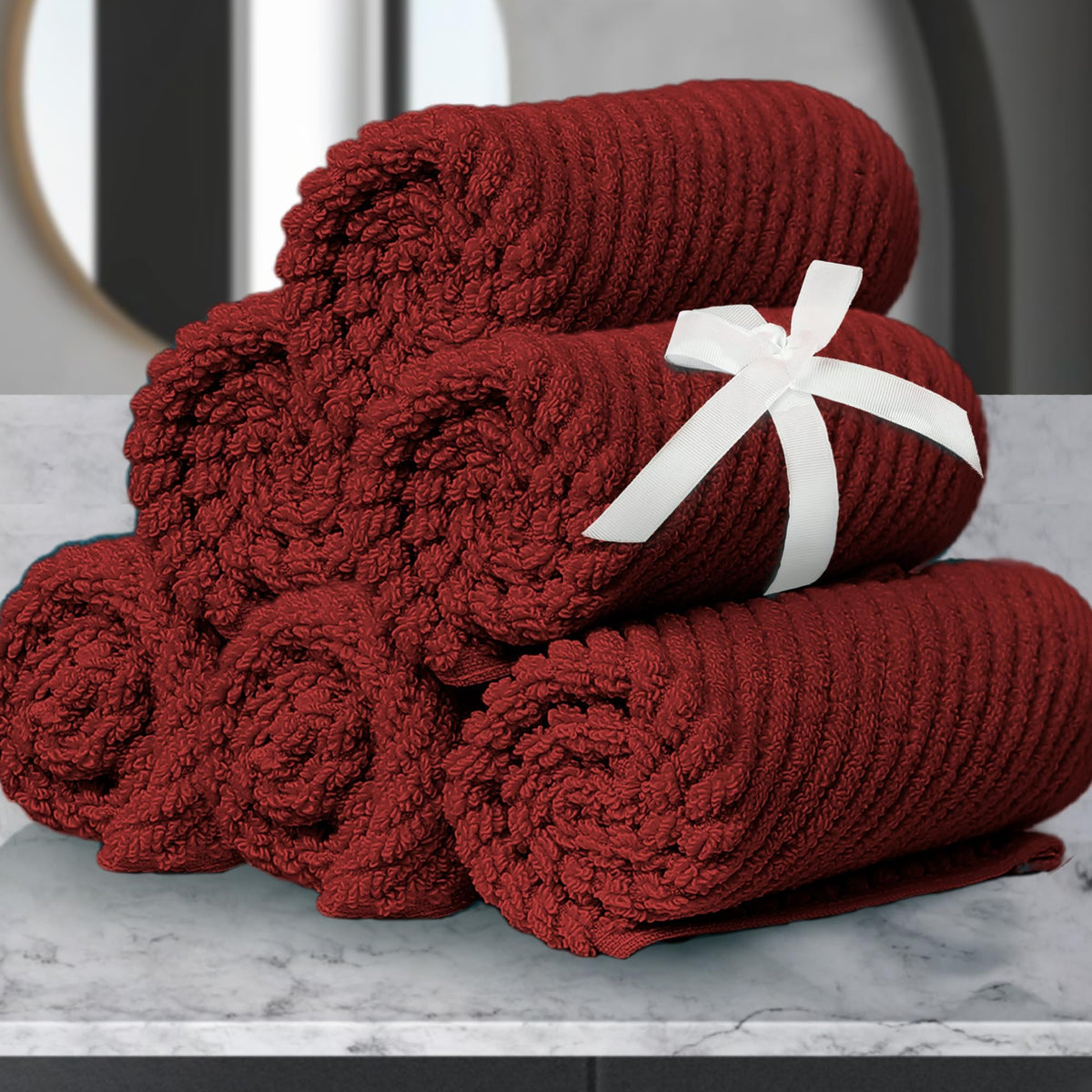 VOOVA & MOVAS Hand Towels for Barthroom, 18x28 in, Soft, Deep Turquoise
