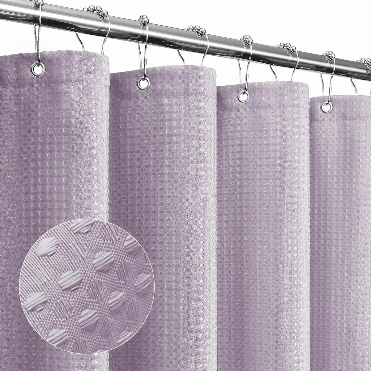 Gibelle Black Cloth-Textured Shower Curtain, Hotel Style, 72x72