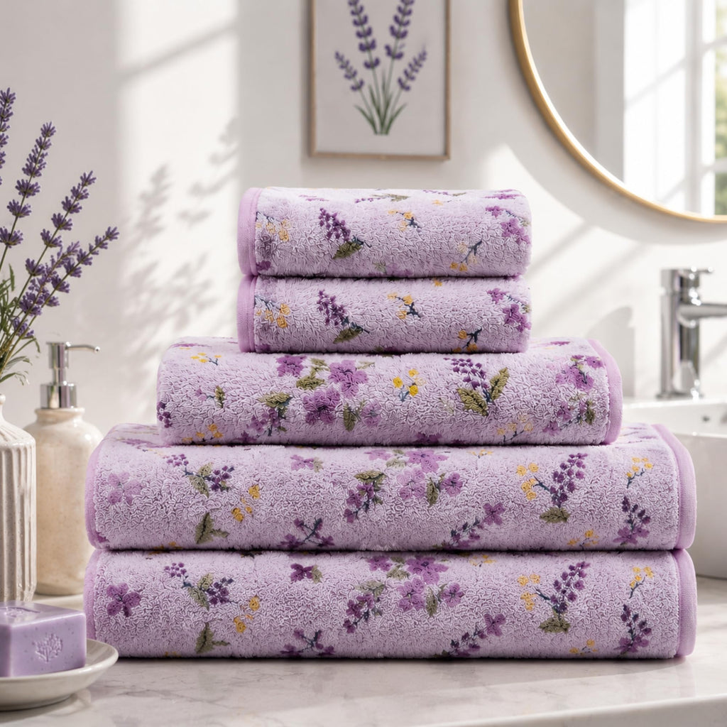 Peryiter 6 Pack Bath Towels Set, Coffee Color, Leopard
