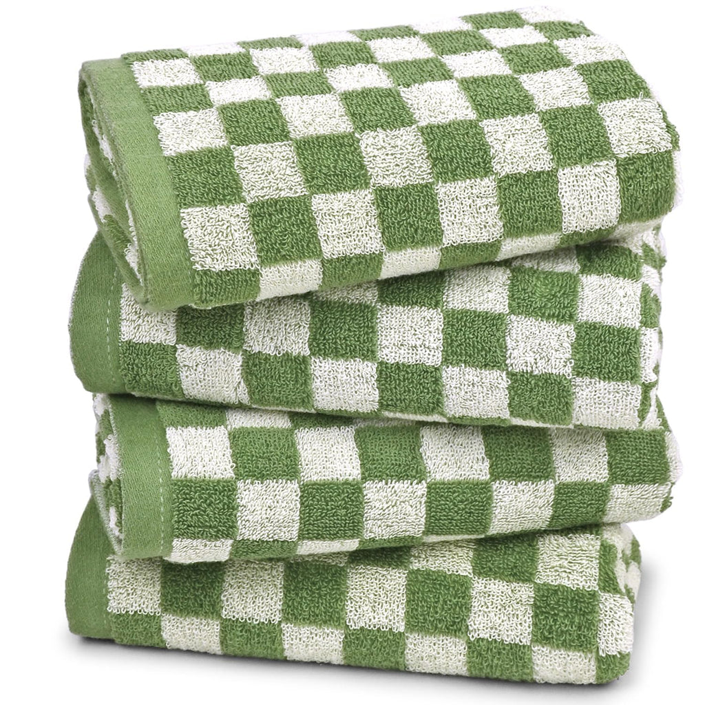 Jacquotha Hand Towels for Bathroom 4 Pack, Checkered Hand Towel Set